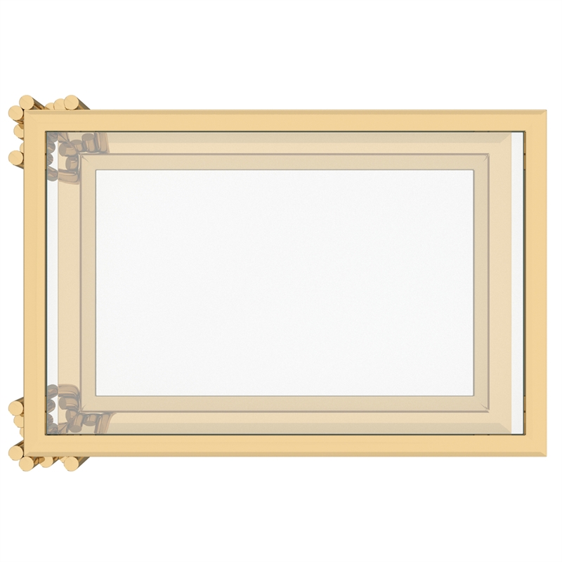 Contemporary Metal and Glass Small Accent Table Gold