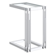 Contemporary Metal and Glass Small Accent Table Silver