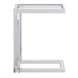 Contemporary Metal and Glass Small Accent Table Silver