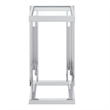 Contemporary Metal and Glass Small Accent Table Silver