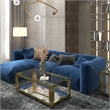 Estrel Metal/Glass Top Coffee Table with Lower Shelf in Gold