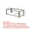 Estrel Metal/Glass Top Coffee Table with Lower Shelf in Gold