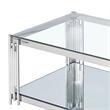 Estrel Metal/Glass Top Coffee Table with Lower Shelf in Silver