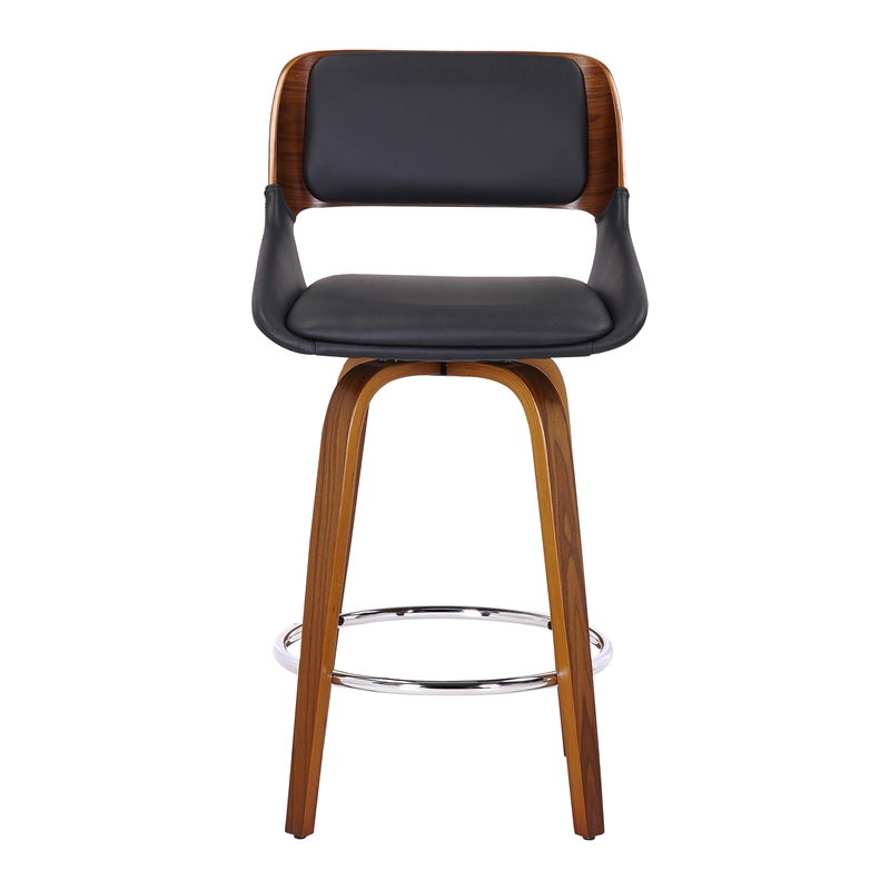 MidCentury Faux Leather and Wood 26