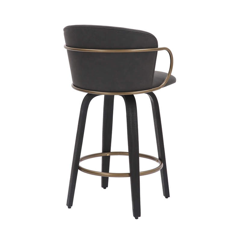 MidCentury Faux Leather Wood 26
