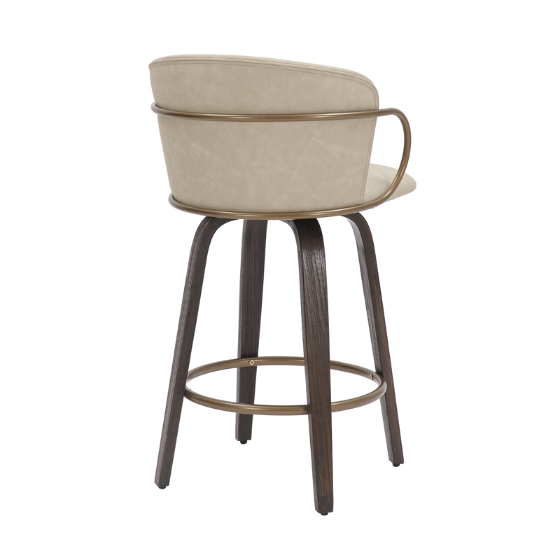 MidCentury Faux Leather Wood 26