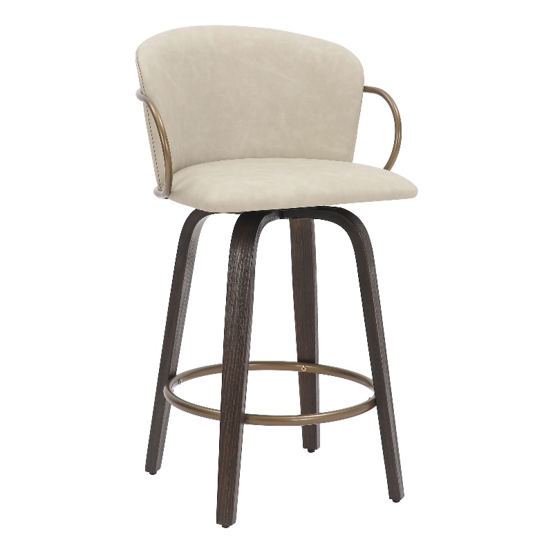 MidCentury Faux Leather Wood 26