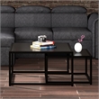 Inspire Contemporary Metal and Glass and MDF Console Table Black