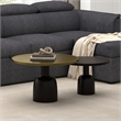 Inspire Industrial Chic Cast Aluminum 2pc Round Coffee Table Set Gold Black