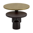 Inspire Industrial Chic Cast Aluminum 2pc Round Coffee Table Set Gold Black