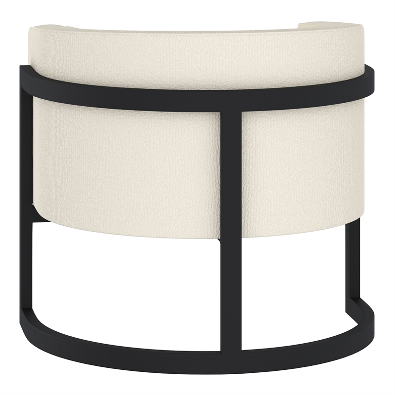 Inspire Modern Boucle Fabric Accent Chair Ivory and Black