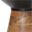 Inspire Modern Metal Solid Wood Accent Table Black Walnut