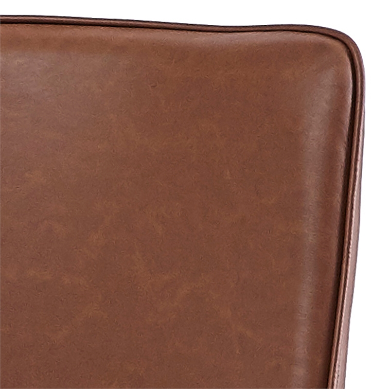 Inspire Faux Leather Metal Dining Chair Faux Leather Set of 2 Saddle Black