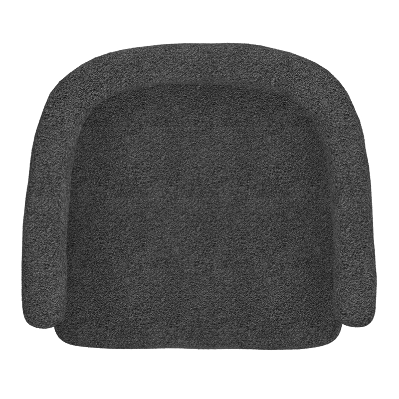 Inspire Contemporary Boucle Fabric Dining Chair Set of 2 Charcoal Black