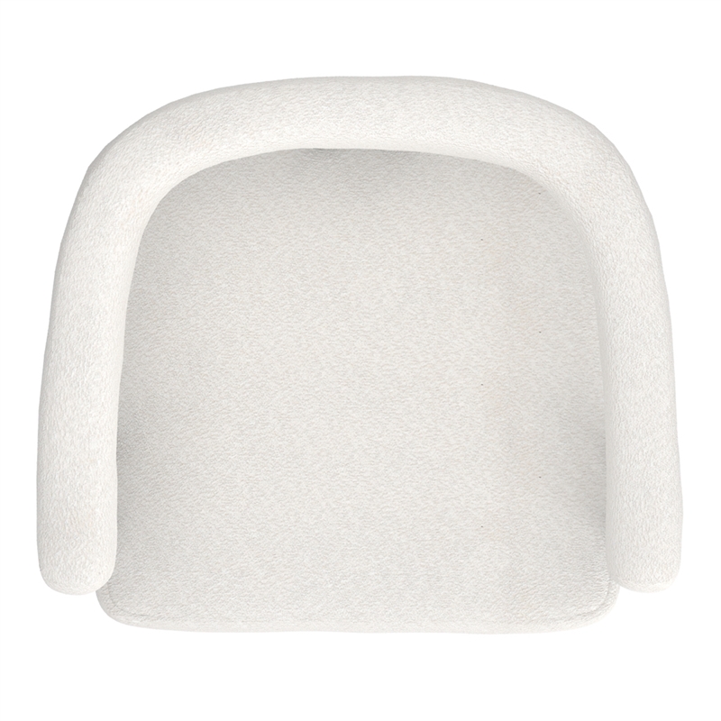 Inspire Contemporary Boucle Fabric Dining Chair Set of 2 Ivory Black