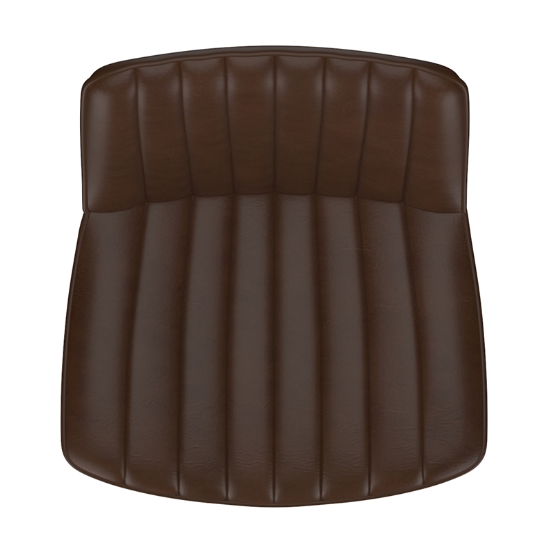 Inspire Faux Leather and Metal Adjustable AirLift Stool Set of 2 Brown and Black