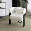 Inspire Contemporary Boucle Fabric Accent Chair Ivory Black