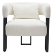 Inspire Contemporary Boucle Fabric Accent Chair Ivory Black