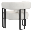 Inspire Contemporary Boucle Fabric Accent Chair Ivory Black