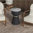 Inspire Modern Marble Metal Accent Table Black White Gold