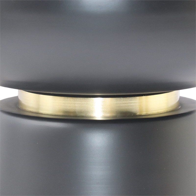 Inspire Modern Marble Metal Accent Table Black White Gold