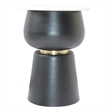 Inspire Modern Marble Metal Accent Table Black White Gold