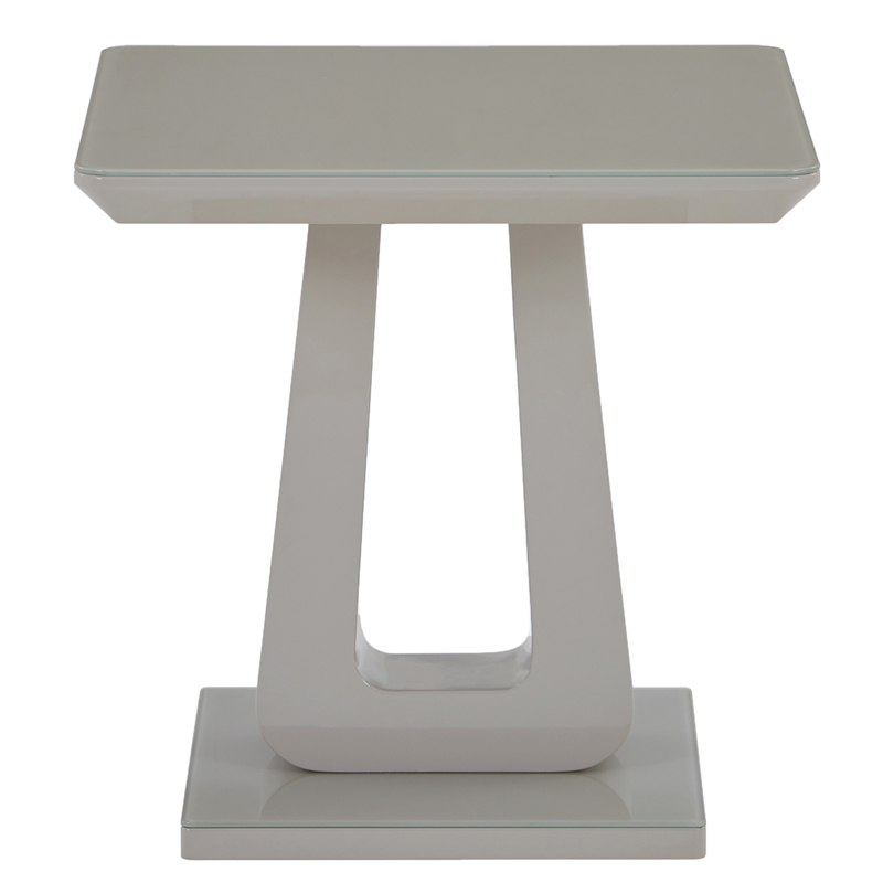 Inspire Contemporary MDF Glass Accent Table Grey