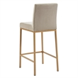 Inspire Contemporary Velvet 26 Inche Counter Stool Set of 2 Beige Aged Gold