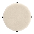 Inspire Modern Boucle Fabric Round Storage Ottoman Cream and Black