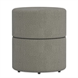 Inspire Modern Boucle Fabric Round Ottoman Grey