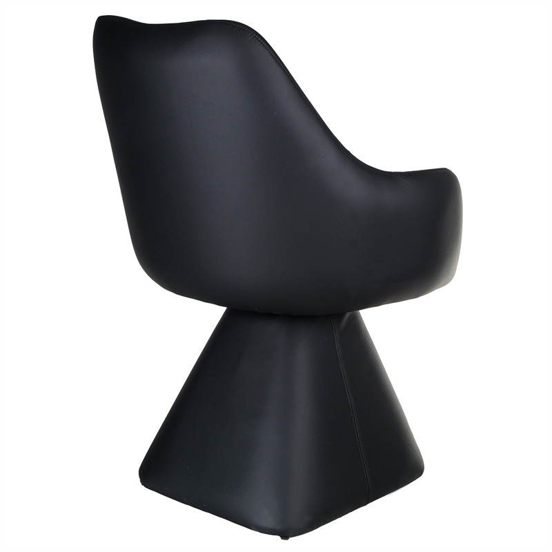 Inspire Contemporary Faux Leather Dining/Accent Chair with Swivel - Black