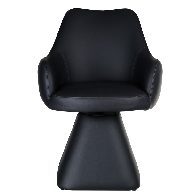 Inspire Contemporary Faux Leather Dining/Accent Chair with Swivel - Black