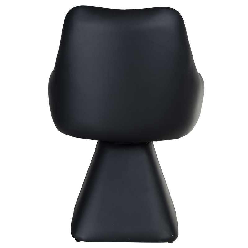 Inspire Contemporary Faux Leather Dining/Accent Chair with Swivel - Black