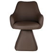 Inspire Contemporary Faux Leather Dining/Accent Chair with Swivel - Brown