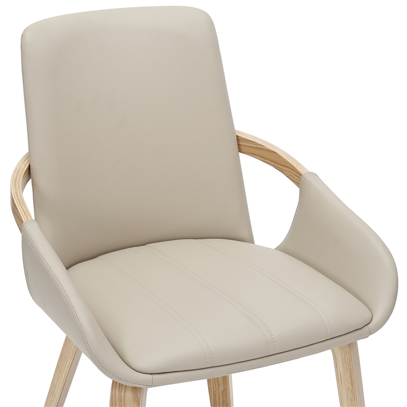 Inspire Modern Faux Leather Bentwood Dining Chair in Sand/Natural (Set of 2)
