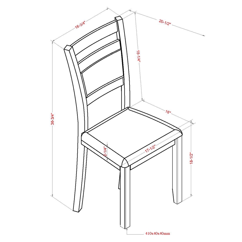 Inspire Modern Solid Wood & Fabric Dining Chair in Walnut & Beige (Set of 2)