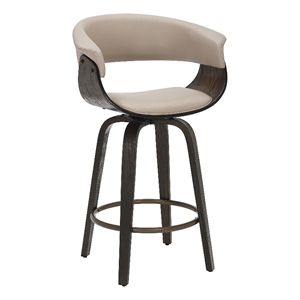 Inspire Bentwood 26&quot Counter Stool with Swivel in Mushroom & Walnut (Set of 2)
