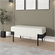 Inspire Mid-Century Modern Boucle Fabric & Metal Storage Bench - Ivory & Black