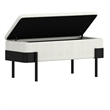 Inspire Mid-Century Modern Boucle Fabric & Metal Storage Bench - Ivory & Black