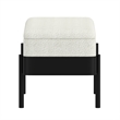 Inspire Mid-Century Modern Boucle Fabric & Metal Storage Bench - Ivory & Black