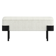 Inspire Mid-Century Modern Boucle Fabric & Metal Storage Bench - Ivory & Black