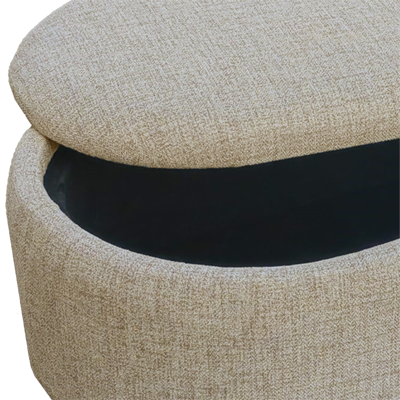 Inspire Modern Fabric Storage Ottoman Bench - Warm Grey