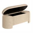 Inspire Mid-Century Modern Faux Fur Storage Ottoman - Dark Beige