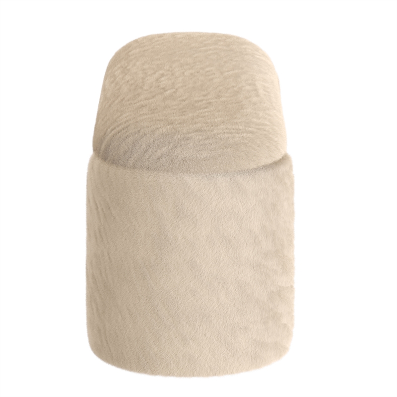 Inspire Mid-Century Modern Faux Fur Storage Ottoman - Dark Beige