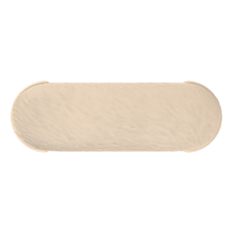Inspire Mid-Century Modern Faux Fur Storage Ottoman - Dark Beige
