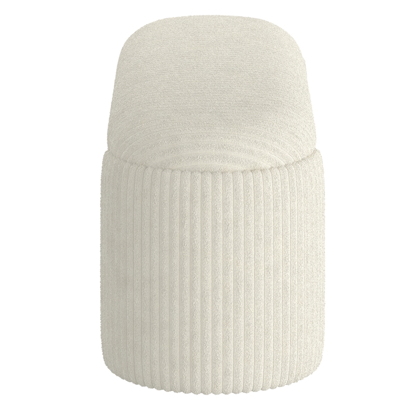 Inspire Modern Fabric Storage Ottoman - Ivory