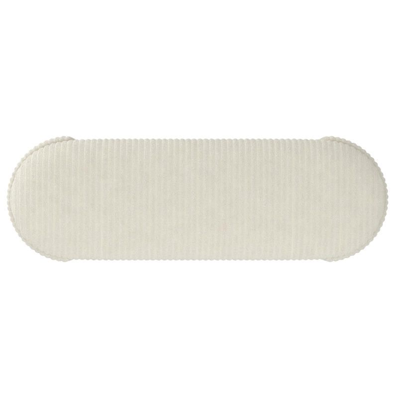 Inspire Modern Fabric Storage Ottoman - Ivory