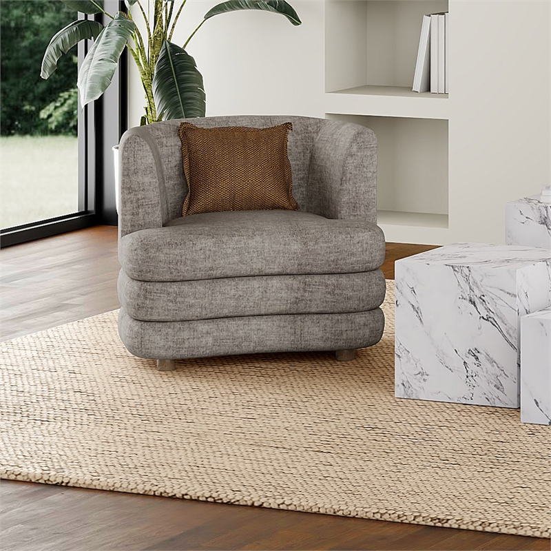 Inspire Contemporary Velvet Accent Chair - Dark Taupe