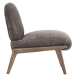 Inspire Contemporary Velvet & Solid Wood Accent Chair - Dark Taupe & Walnut
