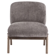 Inspire Contemporary Velvet & Solid Wood Accent Chair - Dark Taupe & Walnut